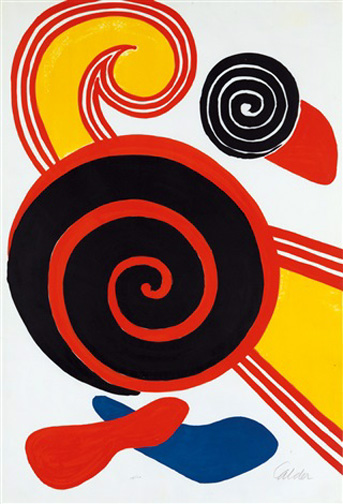 Alexander Calder - Spirale Rouge et Noir - Limited Edition Lithograph