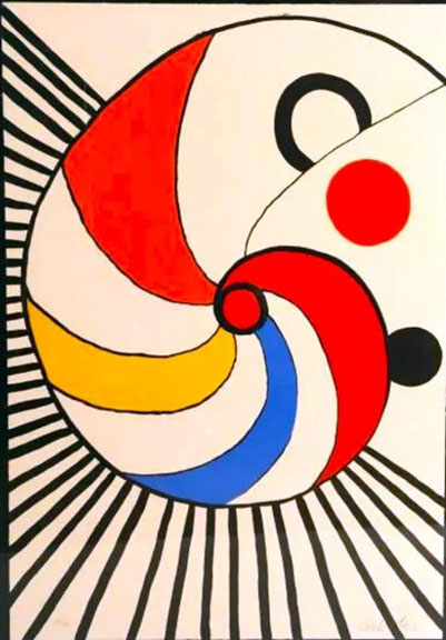 Alexander Calder - Spirale with Black Stripes (Roue) - Limited Edition Lithograph