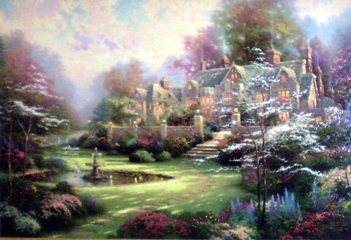 Thomas Kinkade - Spring Gate III - Limited Edition Offset Lithograph on Canvas
