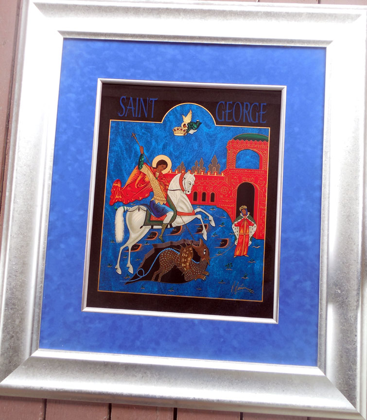 Martiros Manoukian - St. George Icon - LG #7 - Original Mixed Media