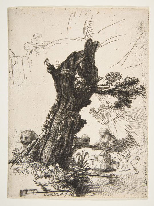Rembrandt - St. Jerome Beside The Pollard - Limited Edition Etching