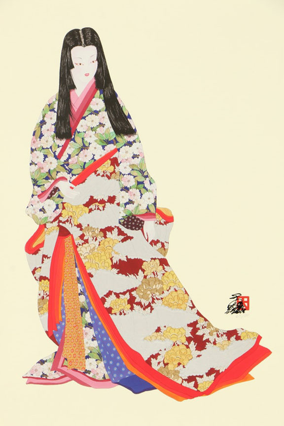 Hisashi Otsuka - Standing 12 Kimonos - Limited Edition Giclee