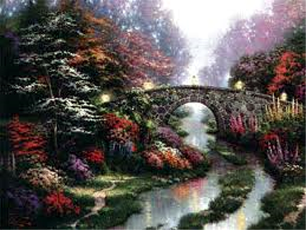 Thomas Kinkade - Stillwater Bridge - Limited Edition Offset Lithograph on Canvas