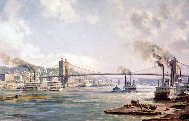 John Stobart - Cincinnati Queen City of the West - Limited Edition Lithograph