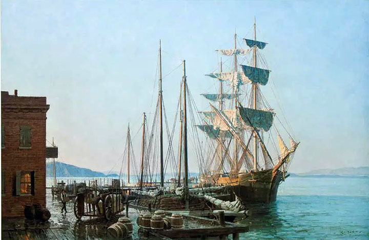 John Stobart - Cowells Wharf In San Francisco 1866 - Limited Edition Lithograph