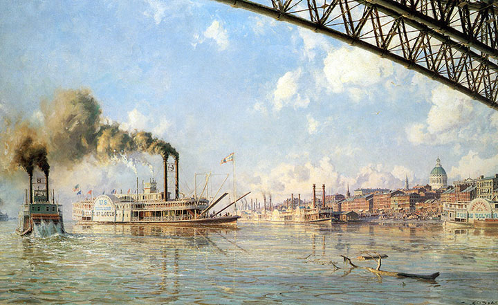 John Stobart - St Louis The Gateway To The West In 1878 - Limited Edition Lithograph