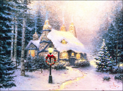 Thomas Kinkade - Stonehearth Hutch - Limited Edition Offset Lithograph on Canvas