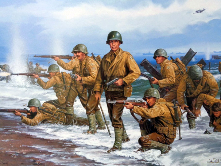 John Paul Strain - Utah Beach - Limited Edition Lithograph