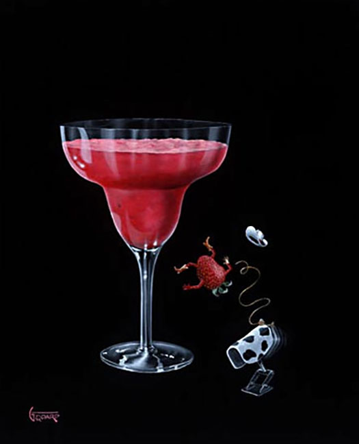 Michael Godard - Strawberry Margarita - Limited Edition Giclee on Canvas
