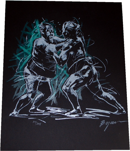 Michael Bryan - Sumo Wrestling - Limited Edition Serigraph