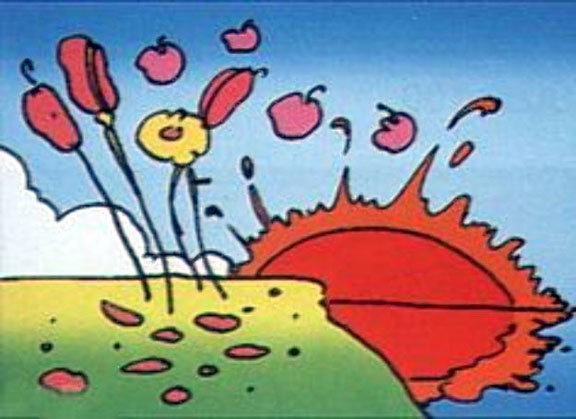 Peter Max - Sunrise Flowers - Limited Edition Serigraph