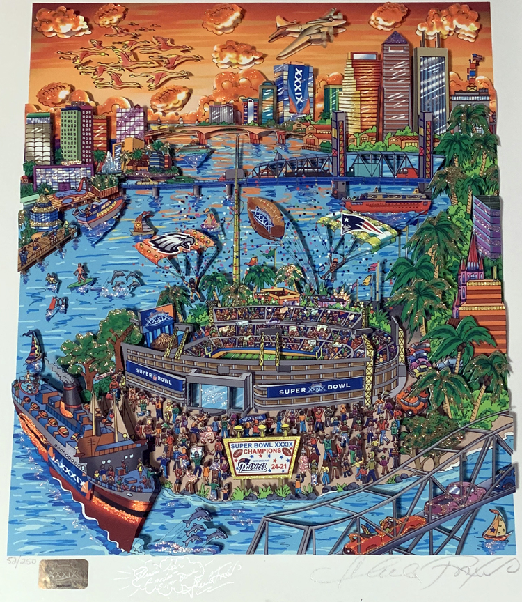 Charles Fazzino - Super Bowl XXXIX: Jacksonville - 3-D Limited Edition Serigraph