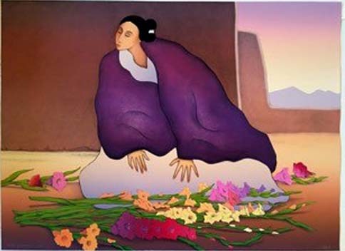 RC Gorman - Taos Flowers - Limited Edition Lithograph