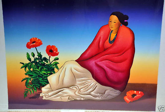 RC Gorman - Poppies - Limited Edition Lithograph