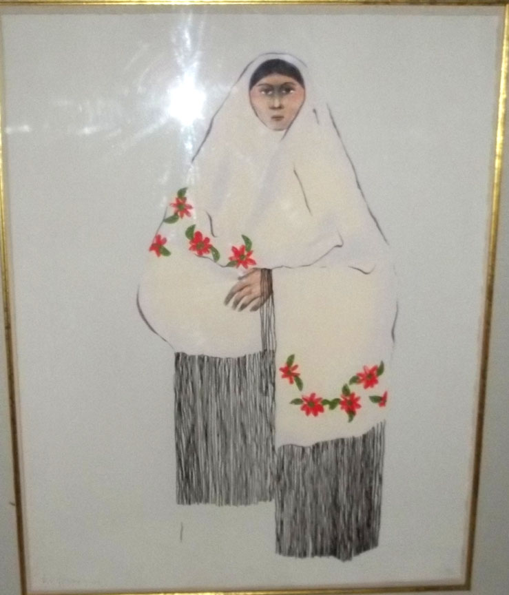 RC Gorman - Taos Pueblo Woman, State II - Limited Edition Lithograph