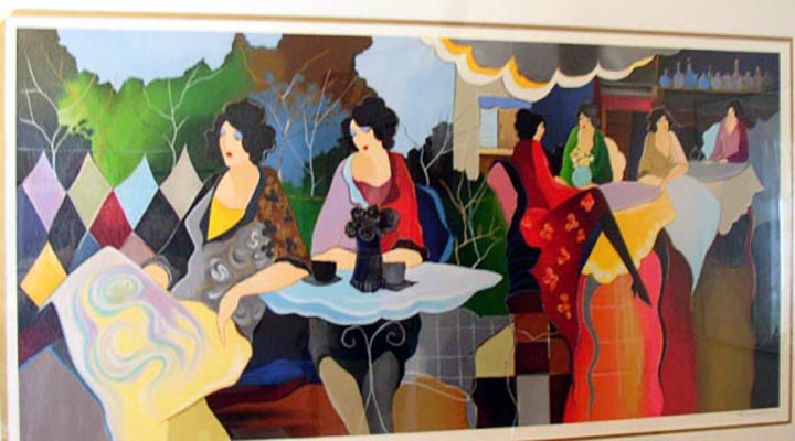 Itzchak Tarkay - Afternoon Luncheon II - Limited Edition Serigraph on Canvas