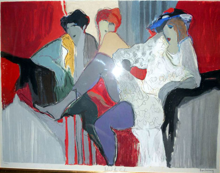 Itzchak Tarkay - Behind the Curtain - Limited Edition Serigraph