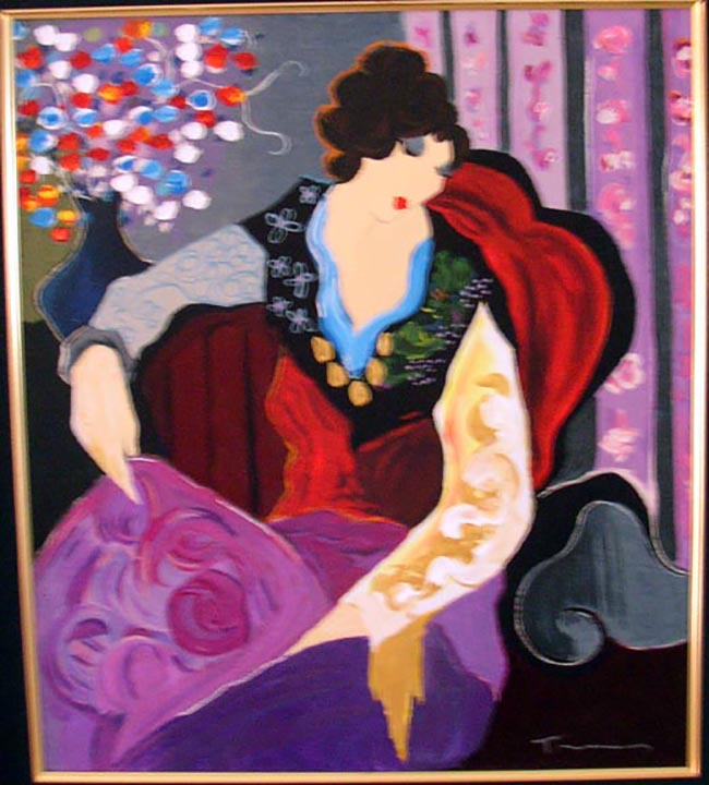 Itzchak Tarkay - Blanche - Limited Edition Serigraph on Canvas