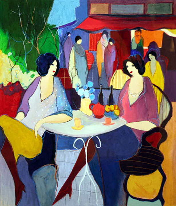 Itzchak Tarkay - Cafe Bistro - Limited Edition Serigraph