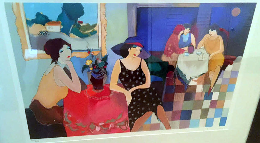 Itzchak Tarkay - Cafe I - Limited Edition Serigraph