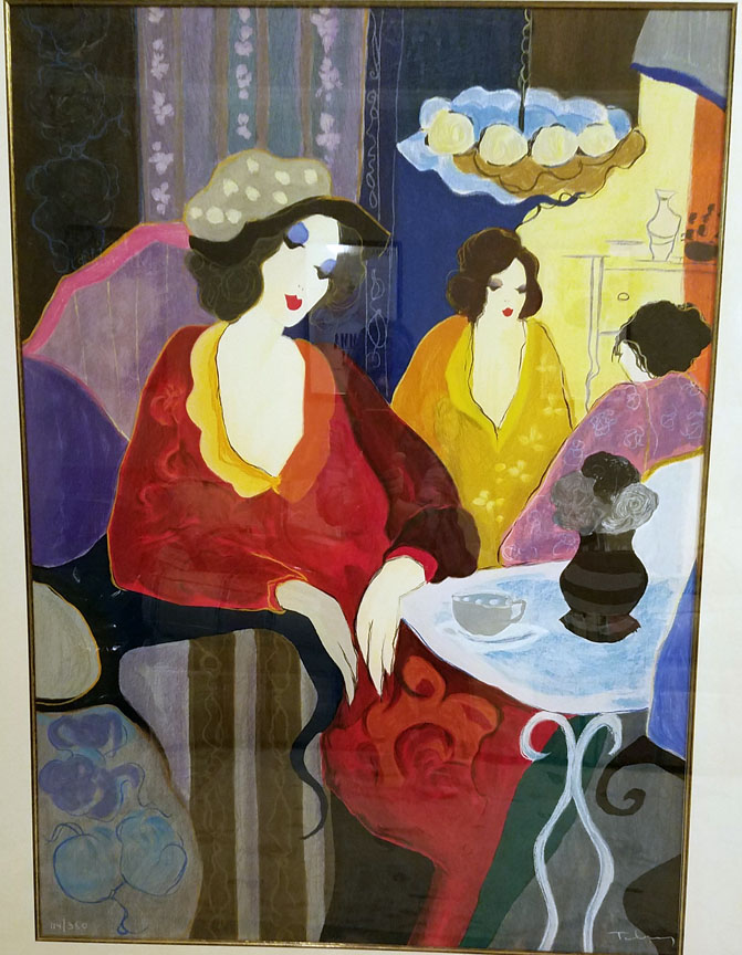 Itzchak Tarkay - Cafe Select - Limited Edition Serigraph