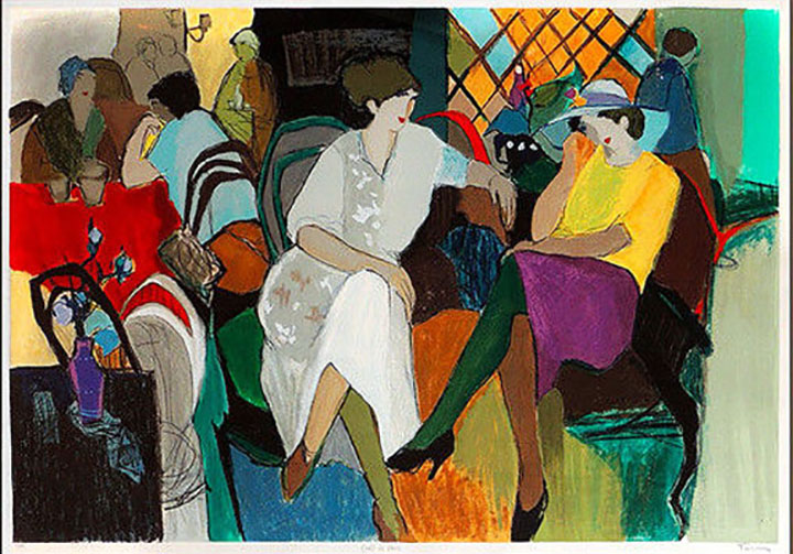 Itzchak Tarkay - Cafe de Paris - Limited Edition Serigraph
