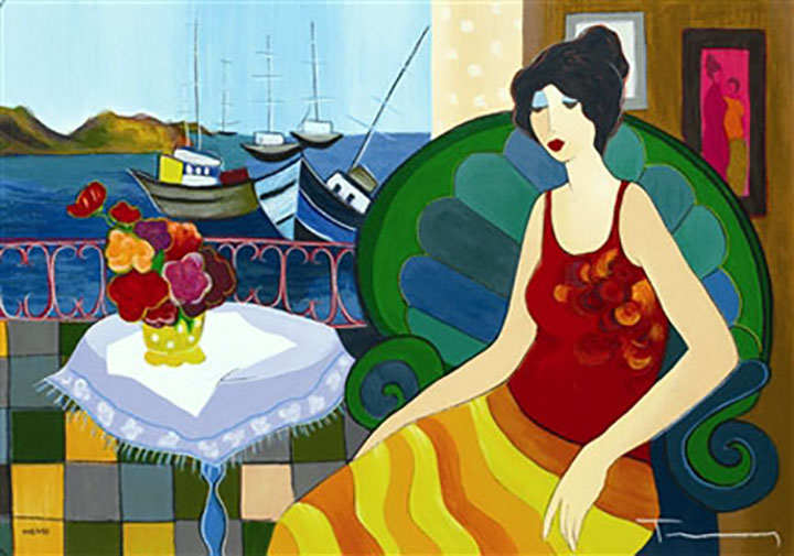 Itzchak Tarkay - Cozy Cove - Limited Edition Serigraph