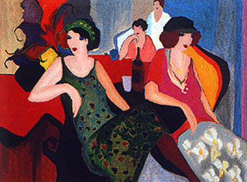 Itzchak Tarkay - In The Lounge - Limited Edition Serigraph