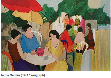 Itzchak Tarkay - In The Garden - Limited Edition Serigraph