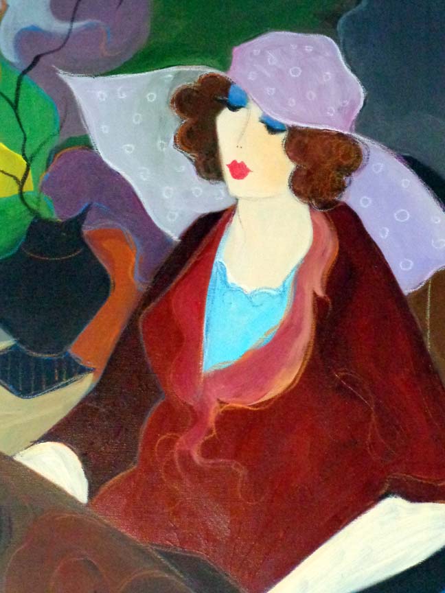 Itzchak Tarkay - Lavern - Original Painting - Acrylic on Canvas