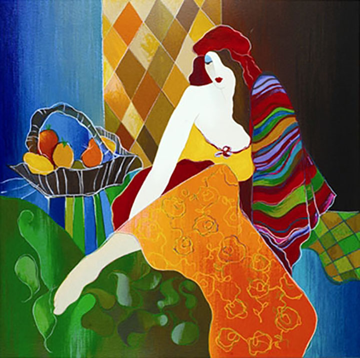 Itzchak Tarkay - Merchant Girl - Limited Edition Serigraph