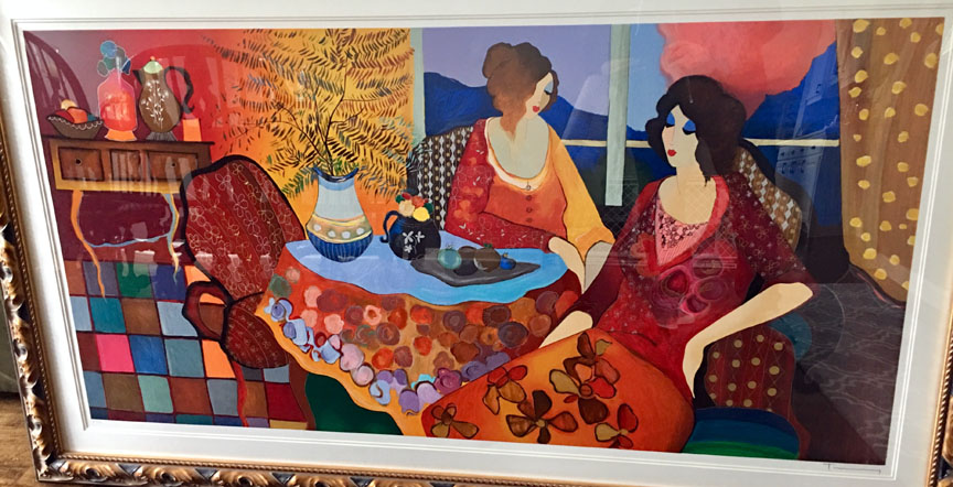 Itzchak Tarkay - Monica and Louise - Limited Edition Serigraph