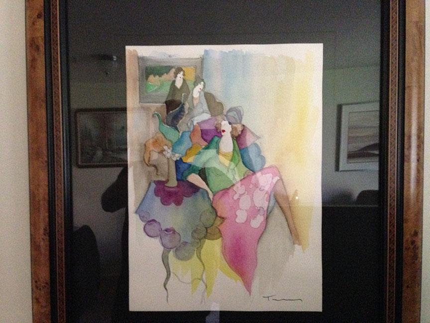 Itzchak Tarkay - Maize and Violet - Original Painting - Mixed Media / Watercolor on wove paper