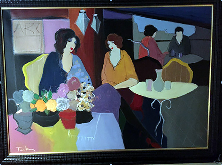 Itzchak Tarkay - Ladies - Original Painting - Oil on Canvas