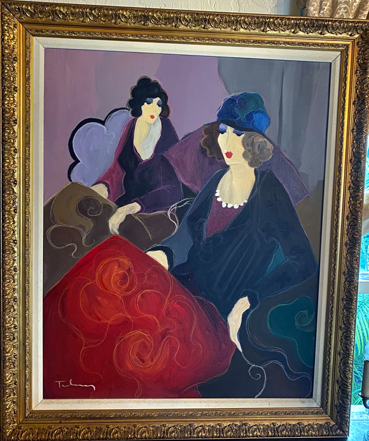 Itzchak Tarkay - Relaxing Afternoon - Original Painting - Acrylic on Canvas