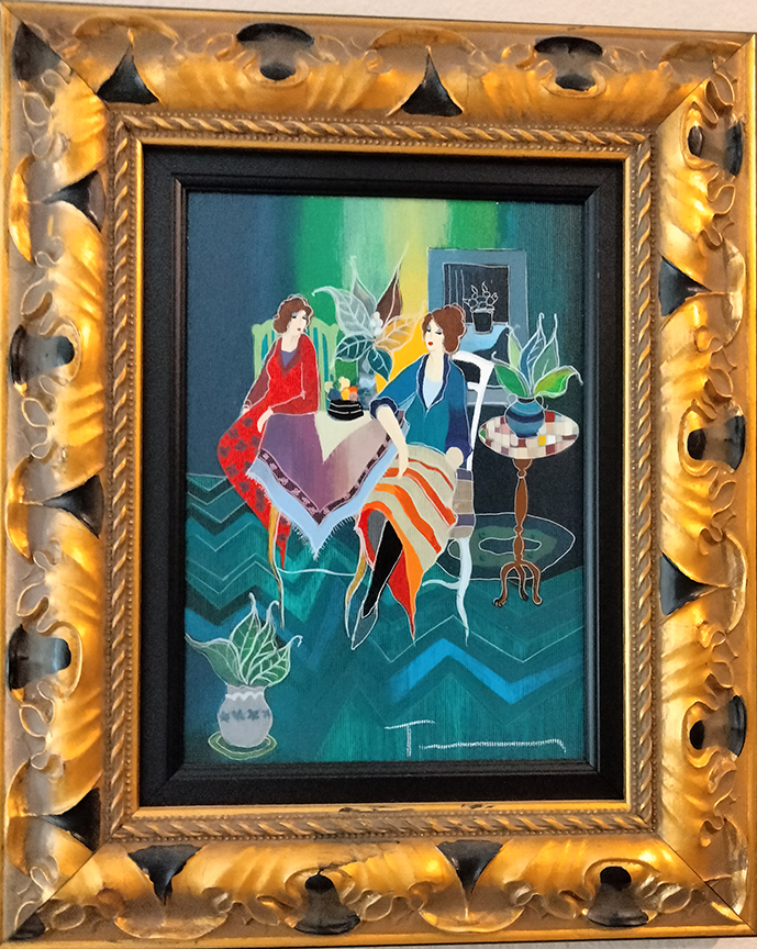 Itzchak Tarkay - Rachelle and Naomi - Limited Edition Serigraph