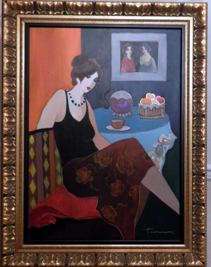 Itzchak Tarkay - Silent Dream - Original Painting - Acrylic on Canvas