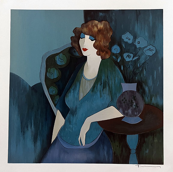 Itzchak Tarkay - Sitting in Silence - Limited Edition Serigraph
