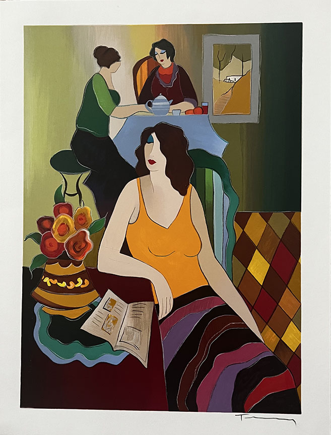 Itzchak Tarkay - Subtly Amused - Limited Edition Serigraph