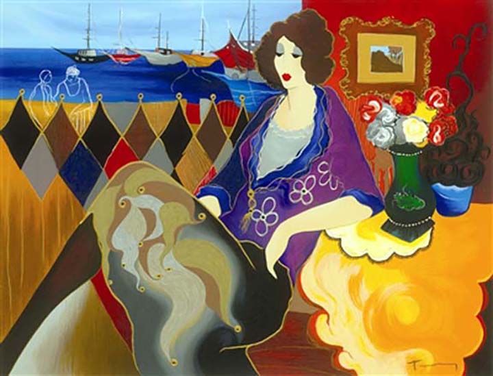 Itzchak Tarkay - Summer Breeze II - Limited Edition Serigraph