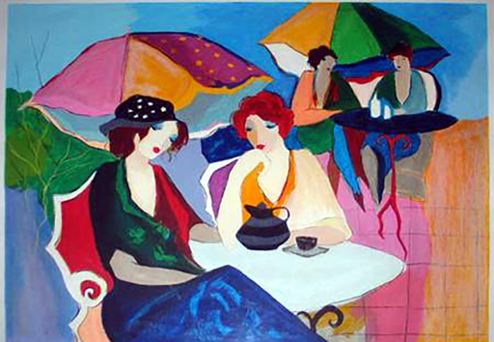 Itzchak Tarkay - Summer Cafe - Limited Edition Serigraph