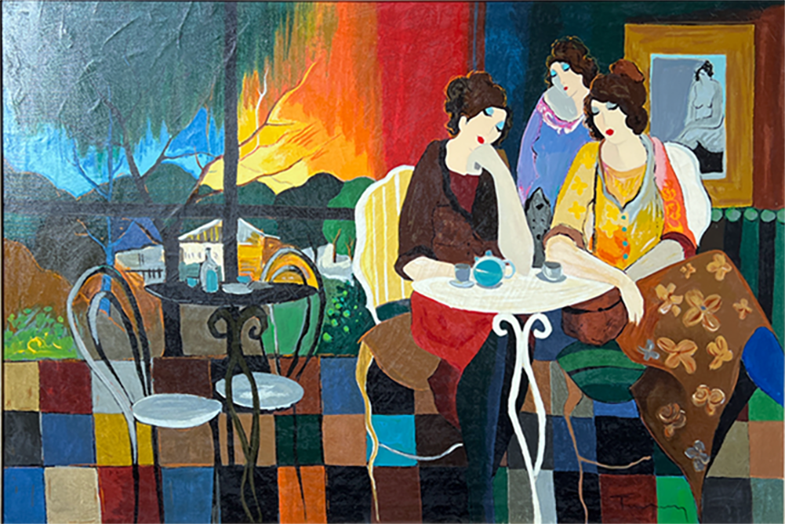 Itzchak Tarkay - Sunset over Haifa - Limited Edition Serigraph