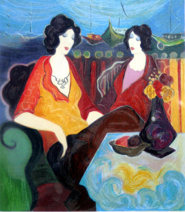 Itzchak Tarkay - Terrace - Limited Edition Serigraph