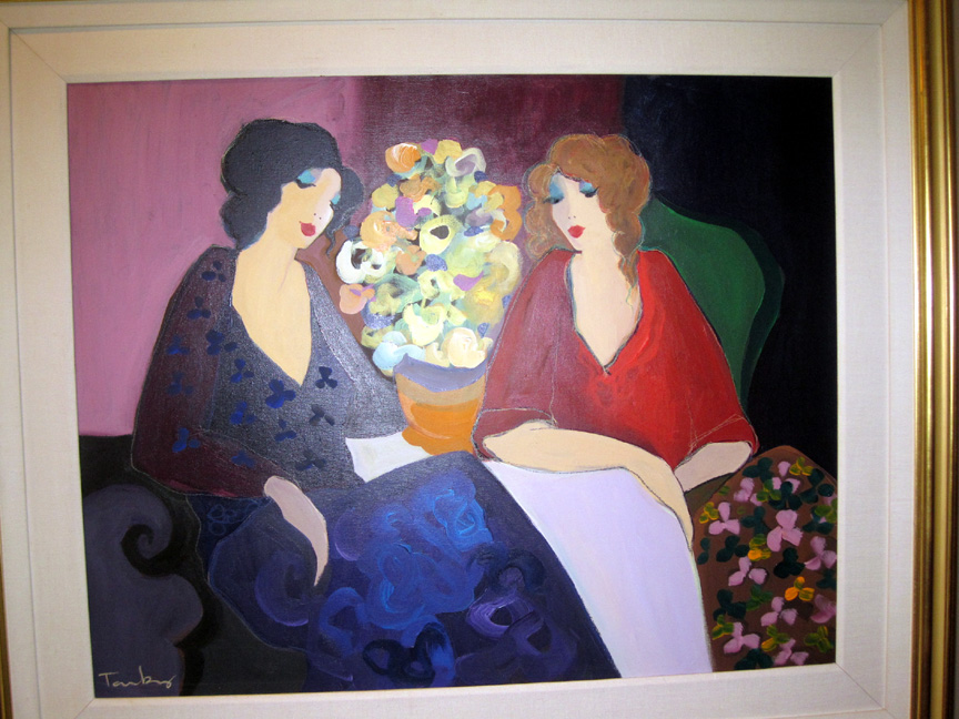 Itzchak Tarkay - The Bouquet - Original Painting - Oil on Canvas