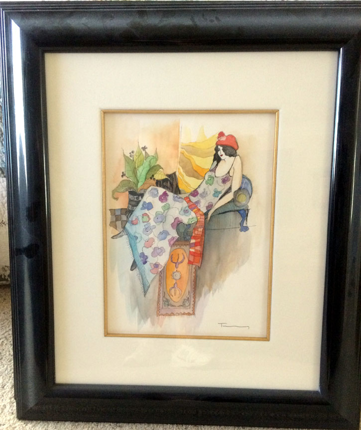 Itzchak Tarkay - Untitled - Original Painting - Mixed Media / Watercolor / Drawing / on wove paper