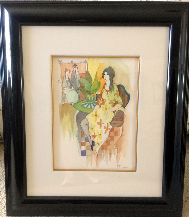 Itzchak Tarkay - Untitled - Original Painting - Mixed Media / Watercolor / Drawing / on wove paper