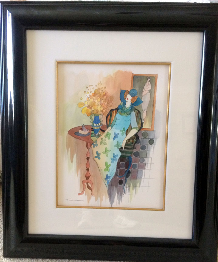 Itzchak Tarkay - Untitled - Original Painting - Mixed Media / Watercolor / Drawing / on wove paper