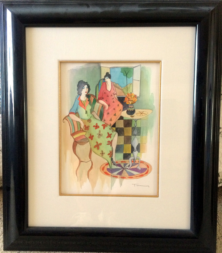Itzchak Tarkay - Untitled - Original Painting - Mixed Media / Watercolor / Drawing / on wove paper