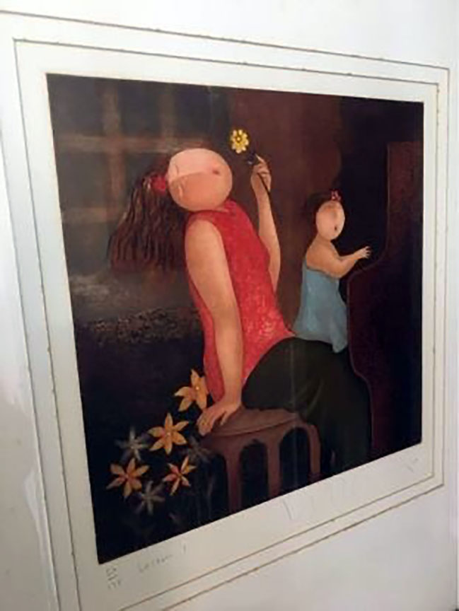 Eng Tay - Lesson I - Mother and Child - Limited Edition Etching