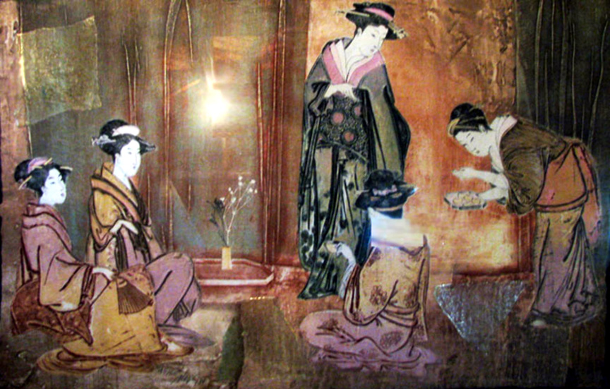 Mikulas Kravjansky - Tea Party - Limited Edition Mixed Media 